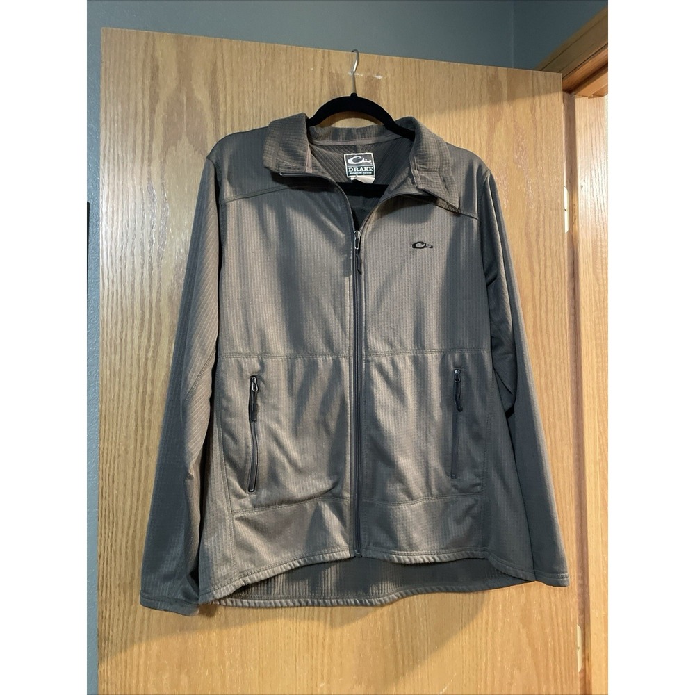 Drake waterfowl systems full zip jacket Thick‎ Fleece Like Size MD GRAYISH GREEN